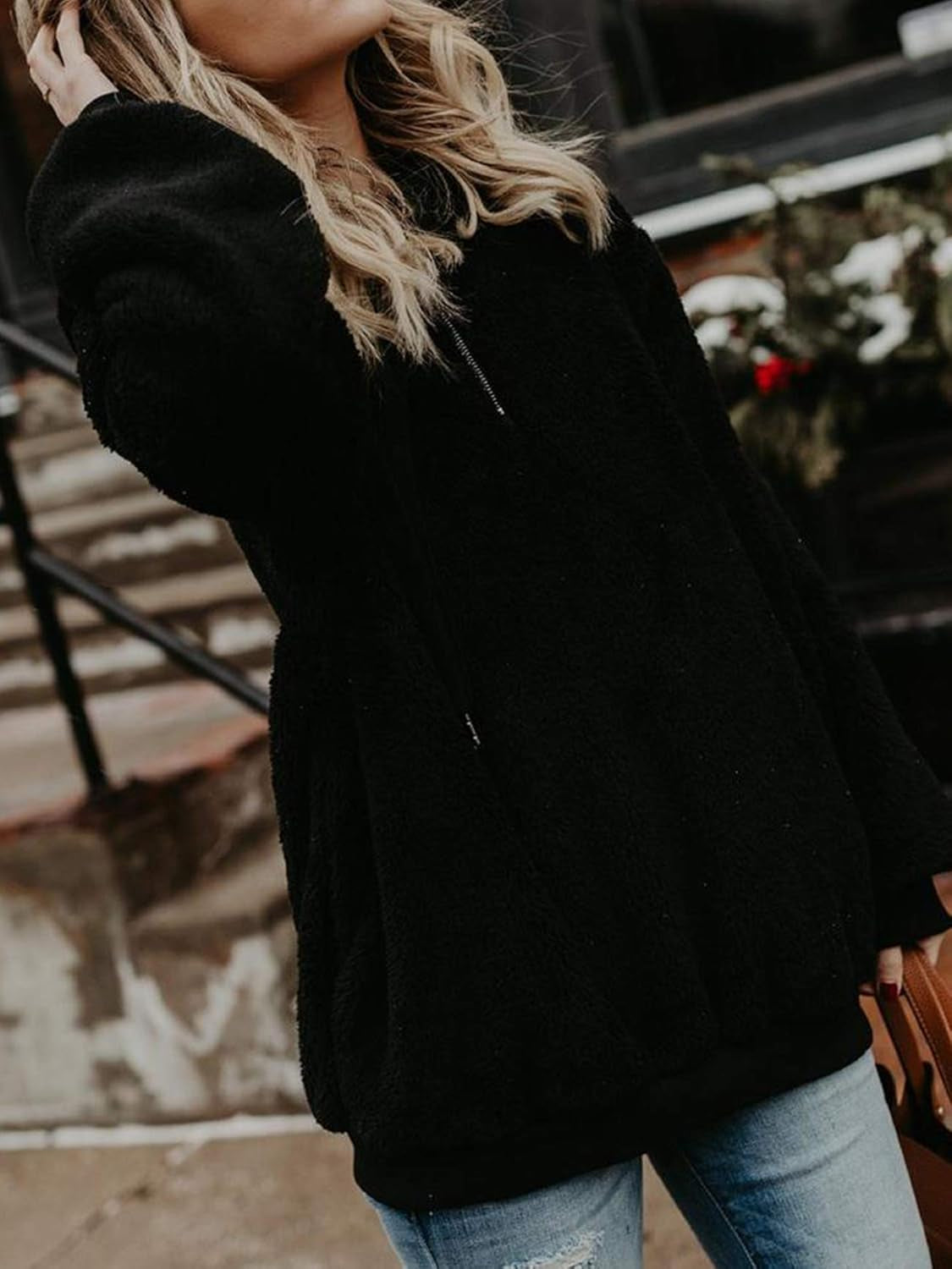 Oversized Sweatshirts for Women Athletic Womens Sherpa Hoodie Fluffy Women'S Hoodies Pullover with Pockets