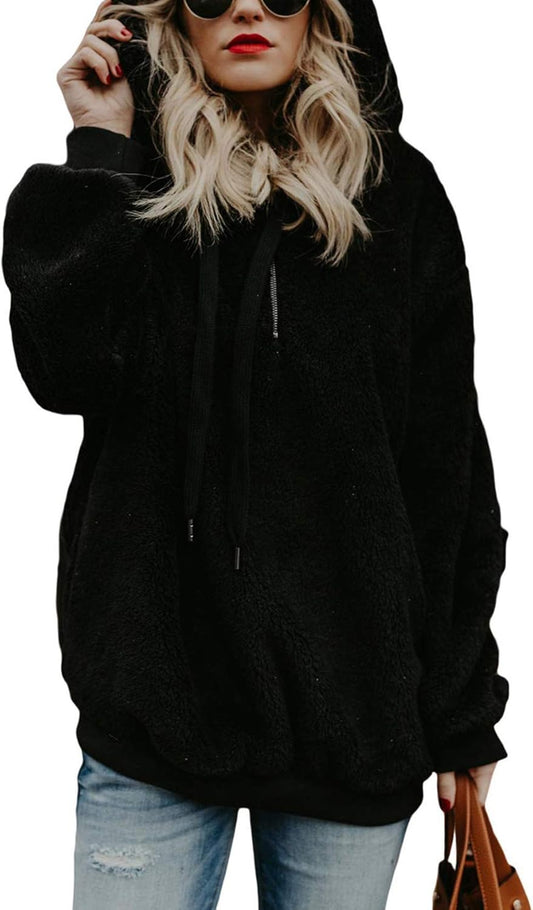 Oversized Sweatshirts for Women Athletic Womens Sherpa Hoodie Fluffy Women'S Hoodies Pullover with Pockets