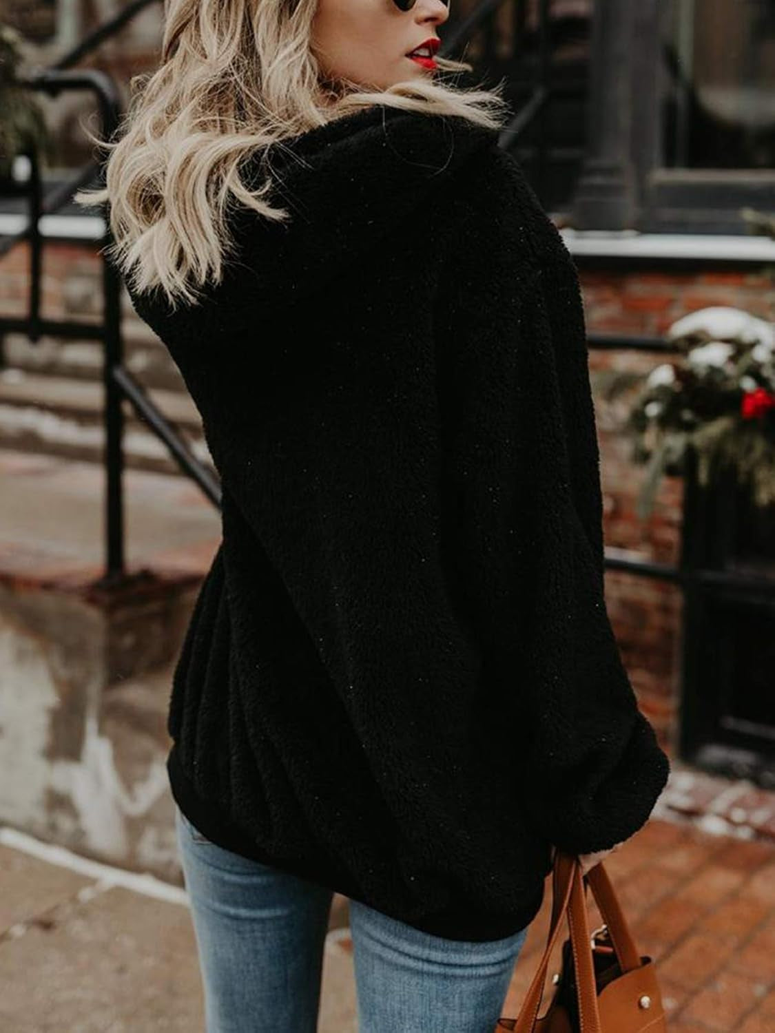 Oversized Sweatshirts for Women Athletic Womens Sherpa Hoodie Fluffy Women'S Hoodies Pullover with Pockets